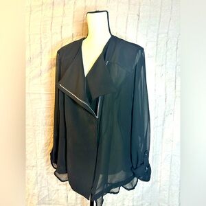 Lane Bryant Sheer Moto Top - Size 22 - Runs small (Fits 18-20 beautifully!)